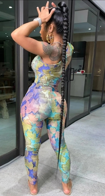 One Shoulder Two-Piece Multi-Color Sets