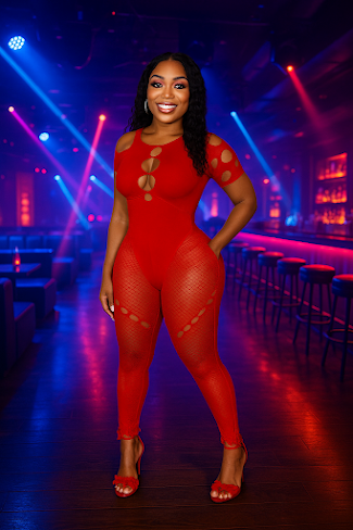 ONE PIECE HOLLOW-OUT JUMPSUITS WITH RHINESTONES